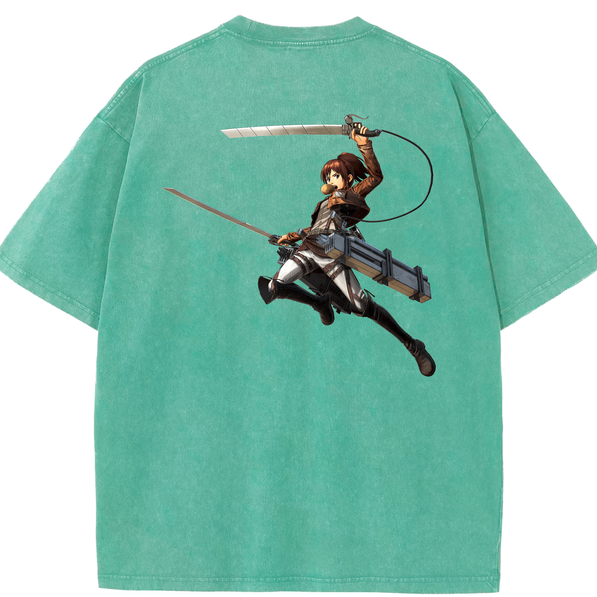 （画像用） 進撃の巨人 サシャ·ブラウス Attack on Titan Sasha Blaus 綿100% ヴィンテージ風 半袖Tシャツ（背面プリント）